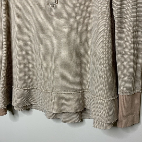We The Free Tan Thermal Lace Detail Henley Size S - Picture 3 of 7